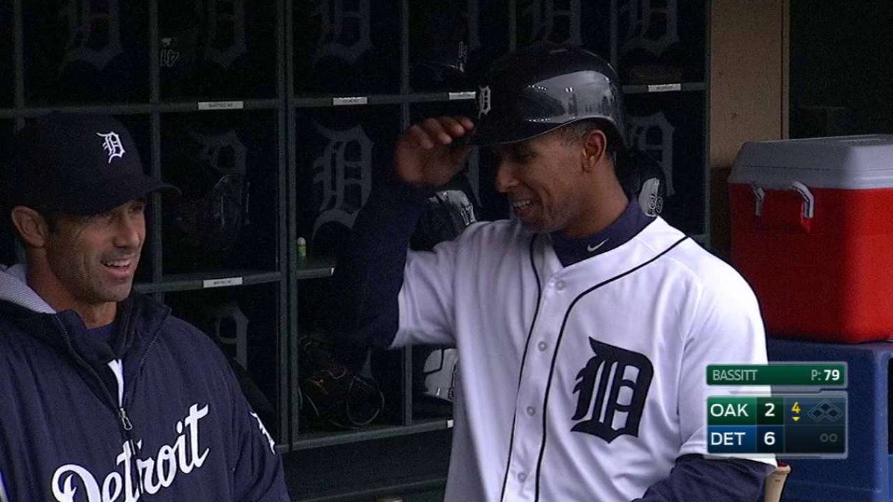 Five Tigers knock in runs to thump A's