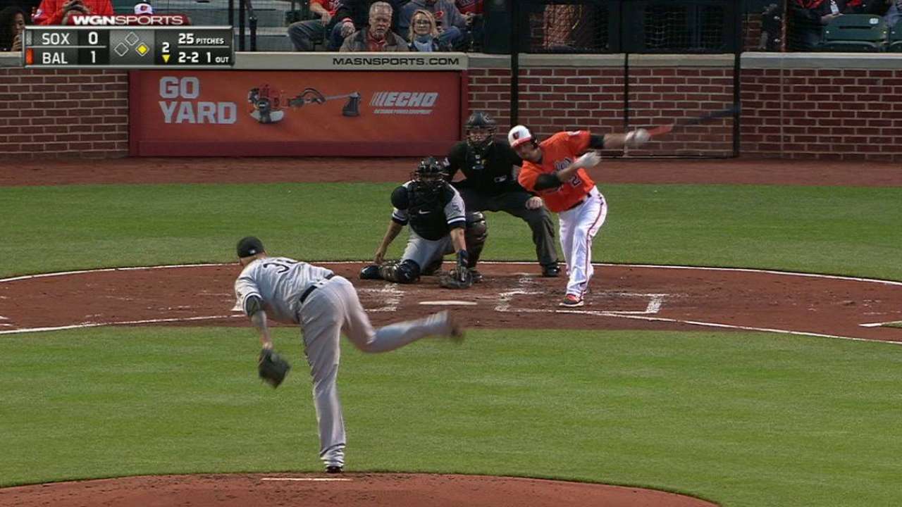 Latos strikes out Hardy