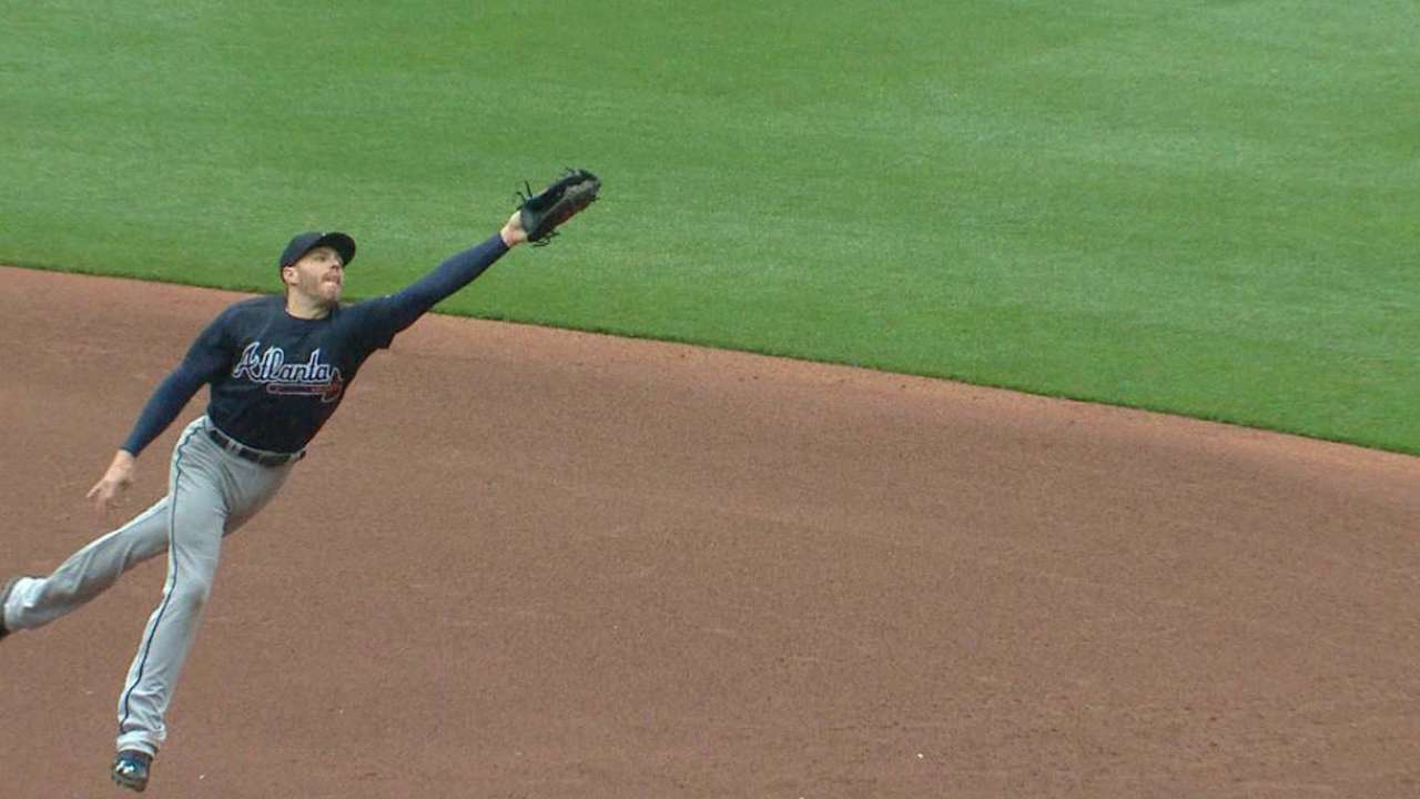 Freeman's great leaping catch