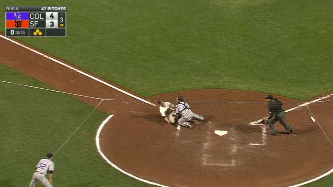 Gonzalez's throw to the plate