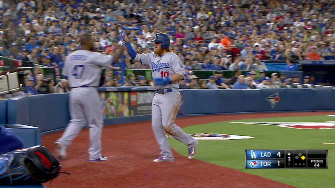 HRs, 3-run 3rd back Kershaw to top Jays