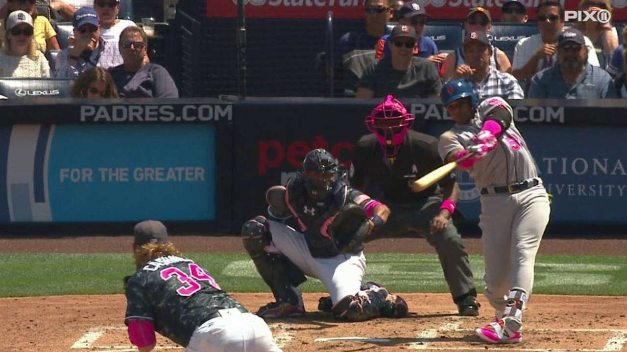 Mets fend off Padres, move into first in East