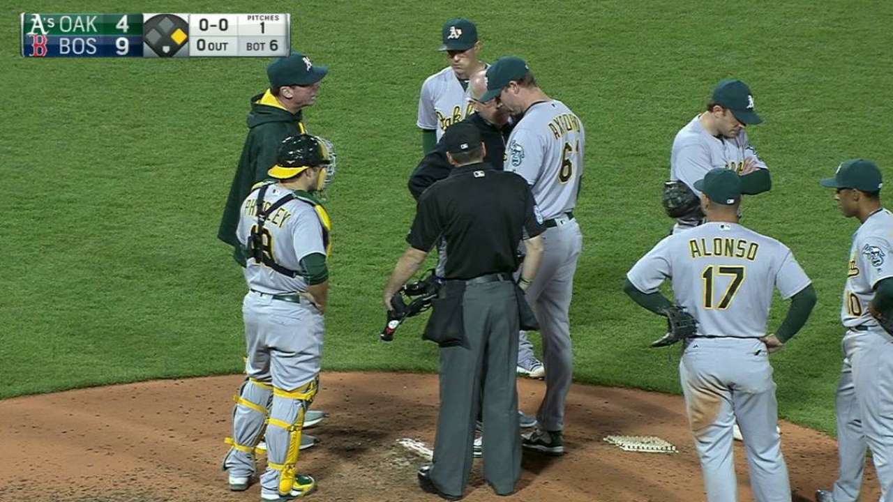 Axford gets hit, stays in game