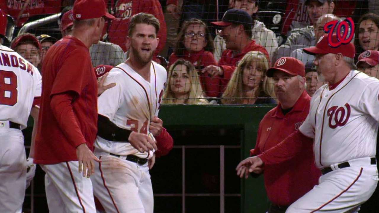 Harper gets tossed from dugout