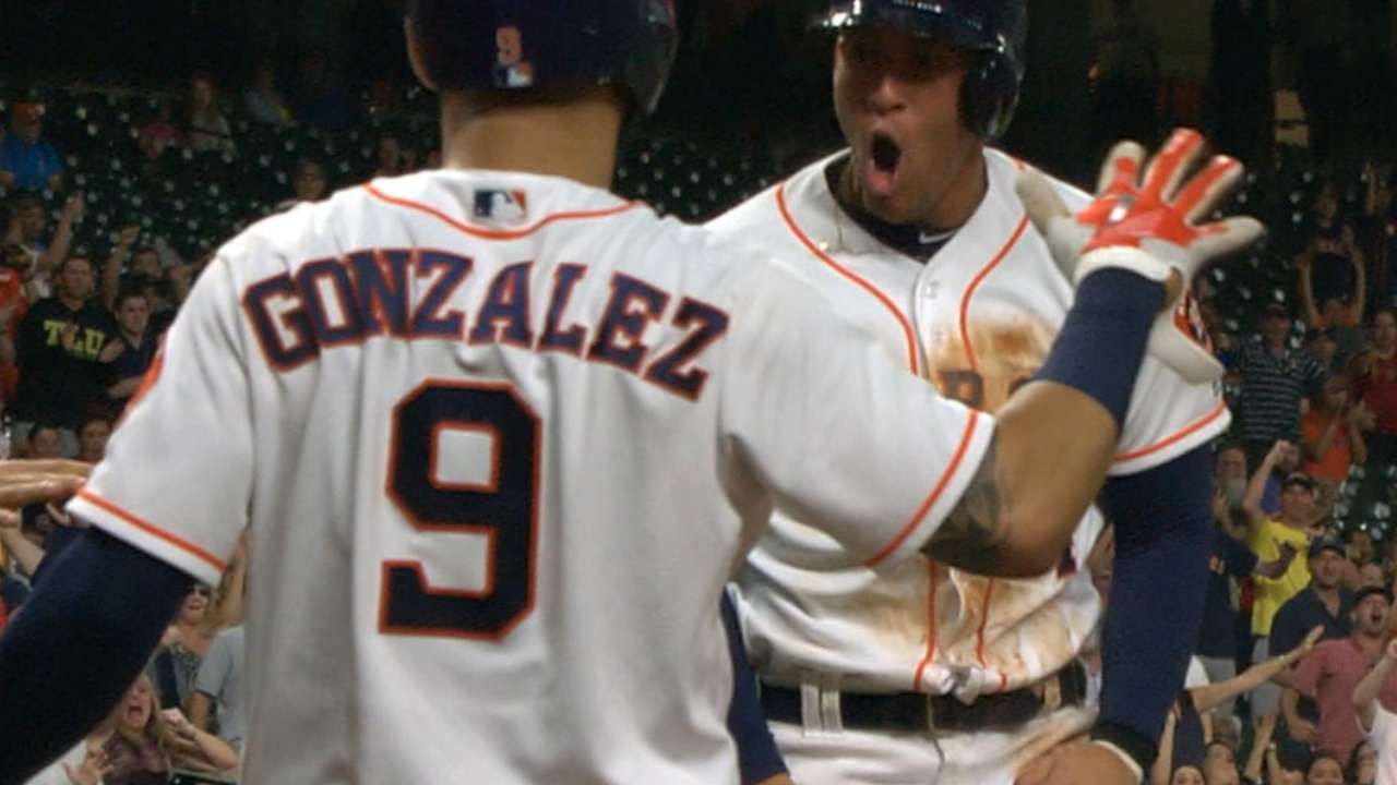 Astros plate five in the 3rd