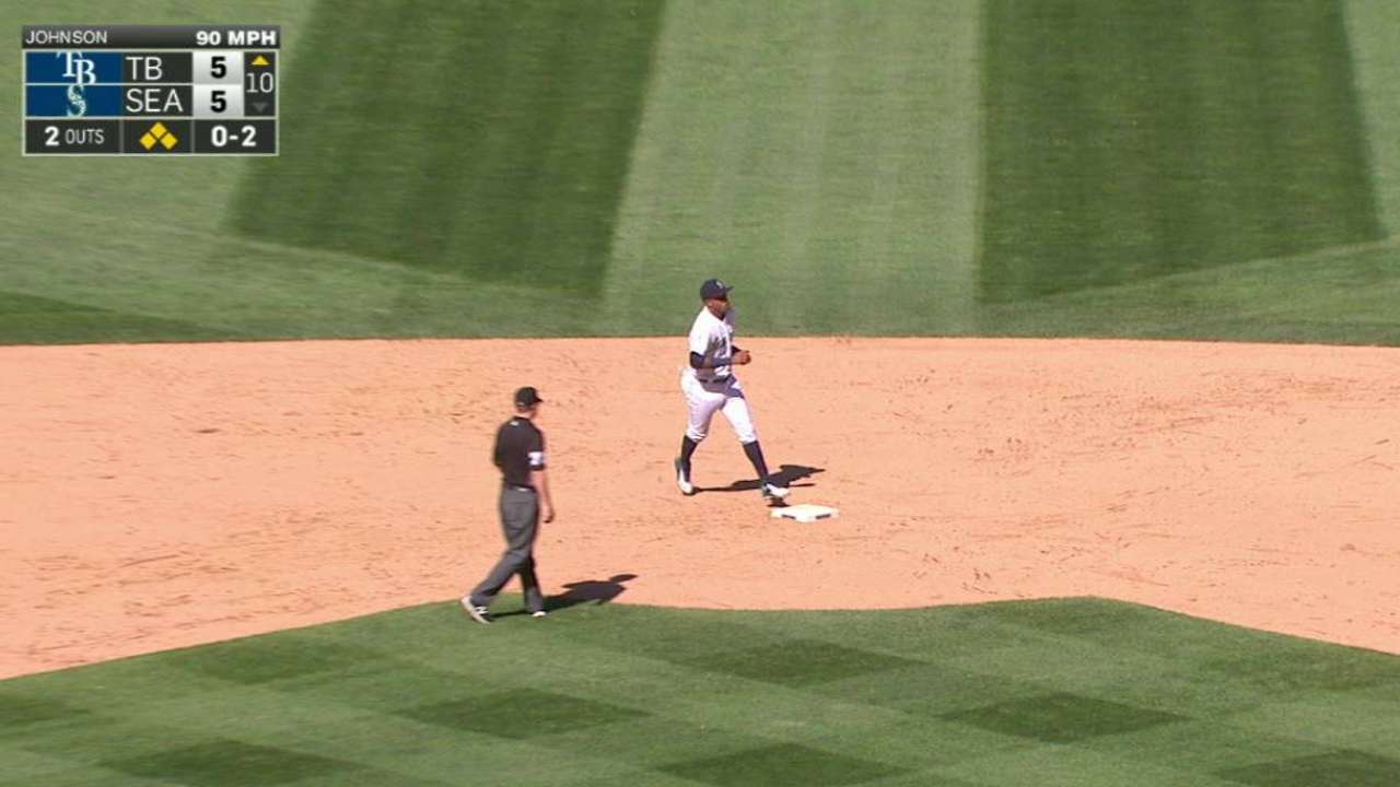 Johnson escapes bases-loaded jam