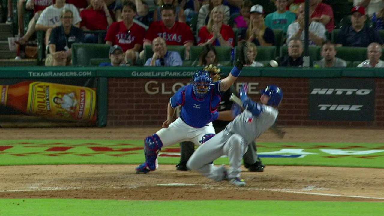 Barney races home on wild pitch