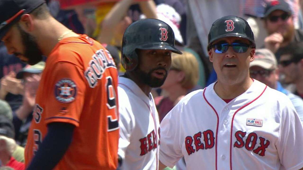 Batting second for a day, JBJ's streak at 20