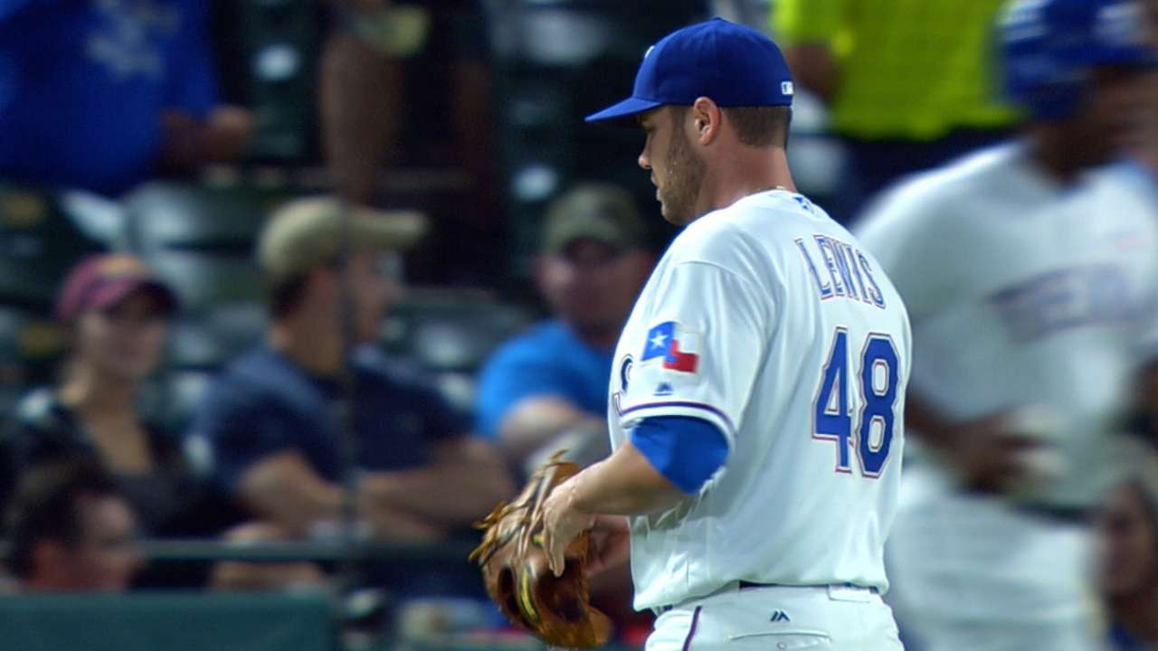 Lewis strikes out six over seven
