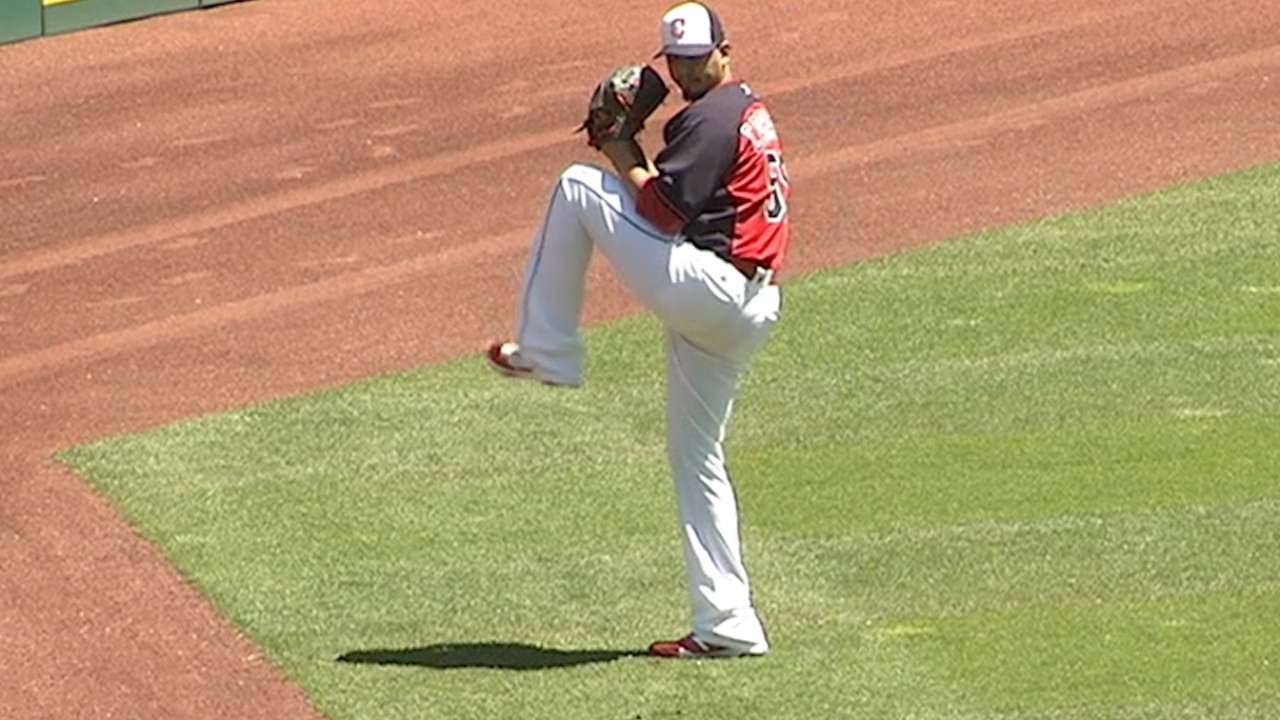 Carrasco throws off the mound