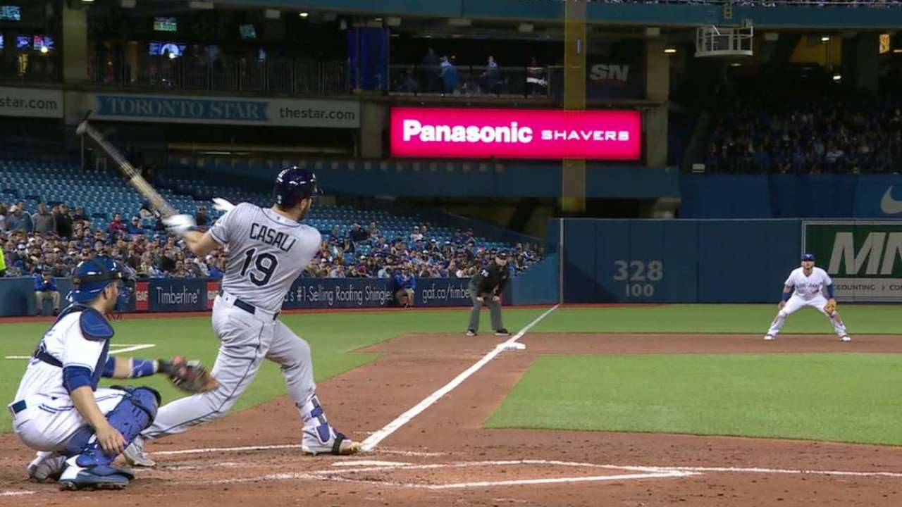 Con cuatro jonrones, Rays apalearon a los Azulejos