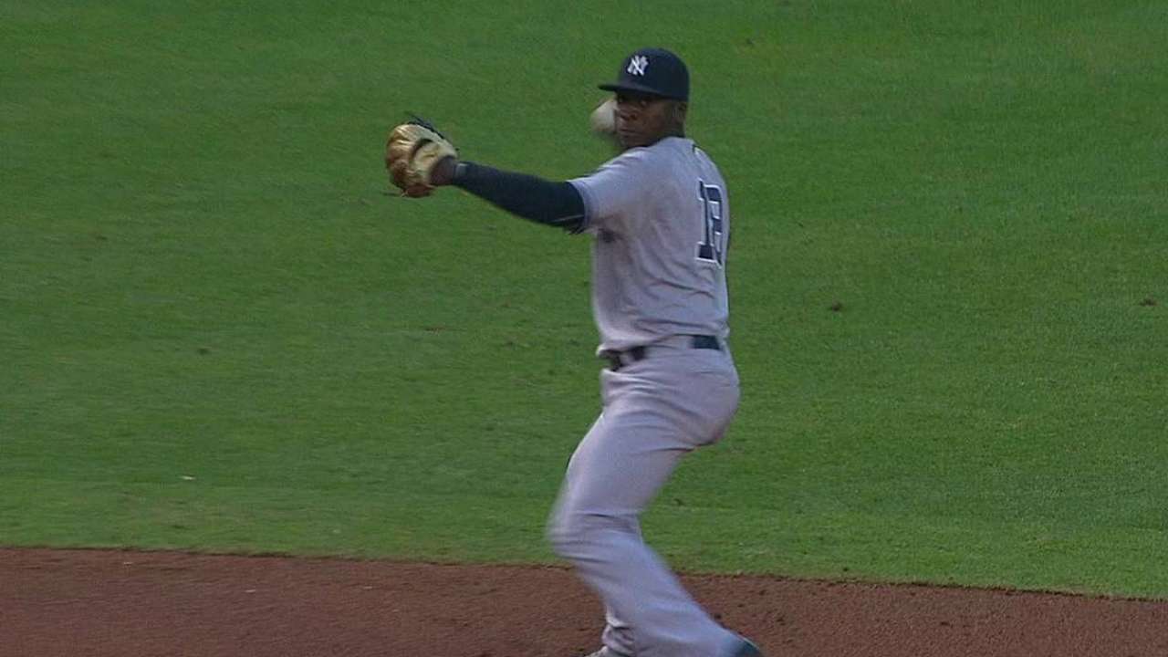 Gregorius' backhanded stop