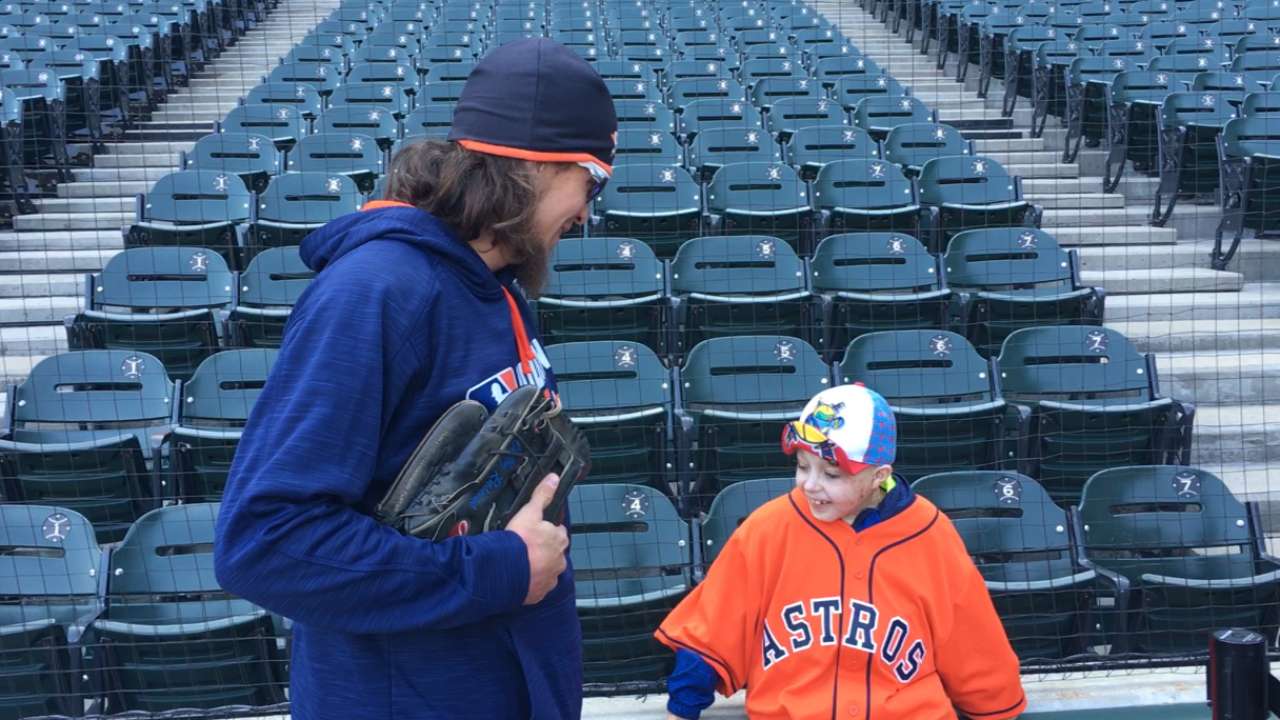 Rasmus spends time with special baseball fan