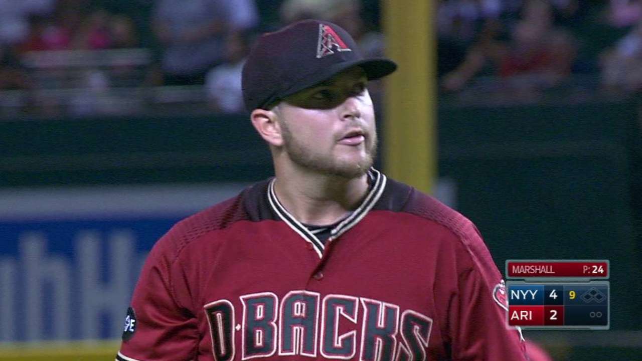Marshall optioned ahead of Greinke's return
