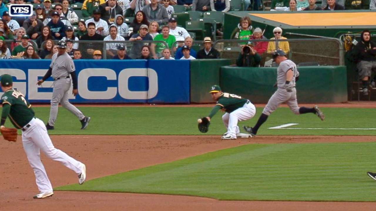 Gardner beats throw to first