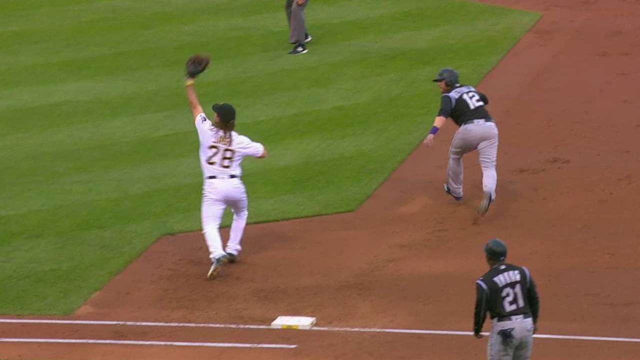 Jaso turns double play
