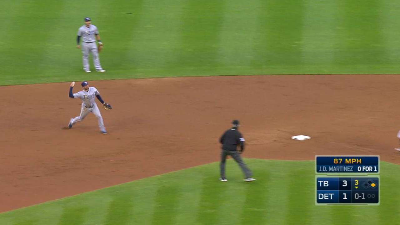 Miller gets the out at first