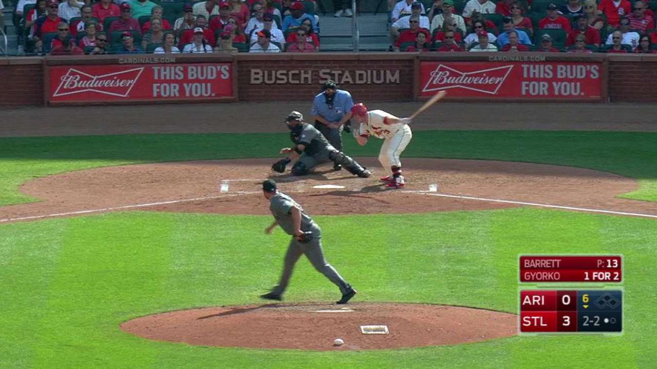 Barrett strikes out Gyorko