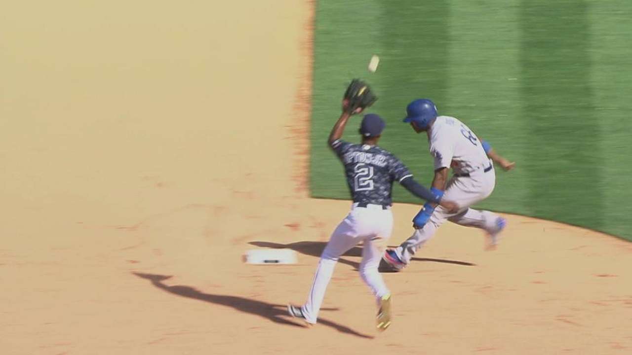 Puig doesn't go to third base