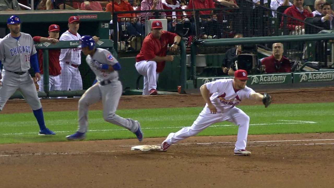 Russell beats out relay throw