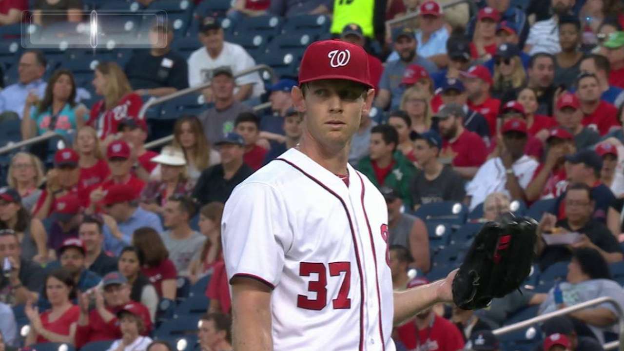 Strasburg loses count of outs