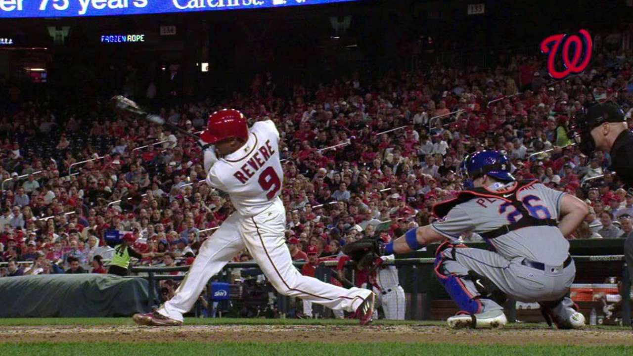 Rare power: Revere hits 5th career home run