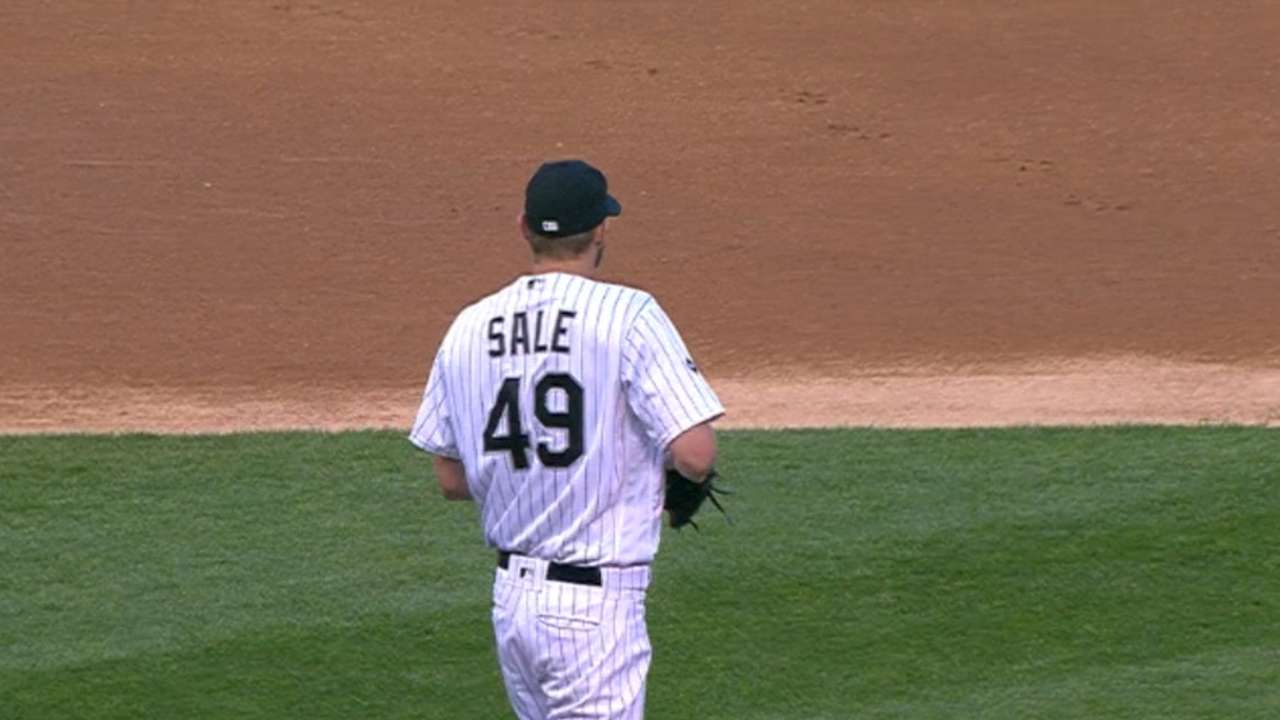 Sale strikes out seven