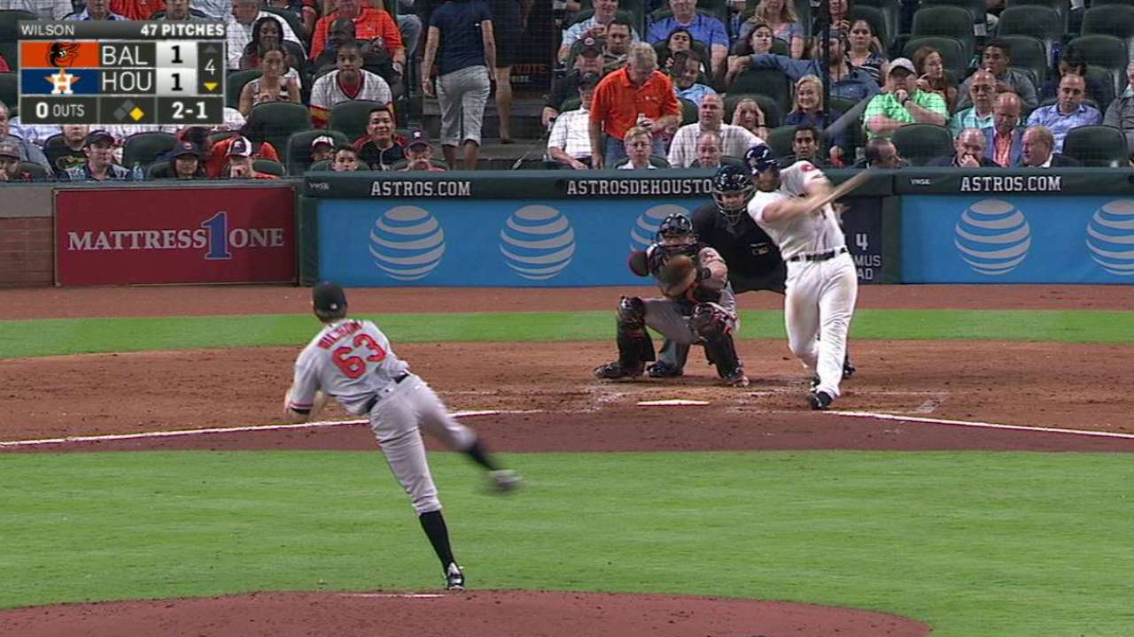 Gattis' homer to left field