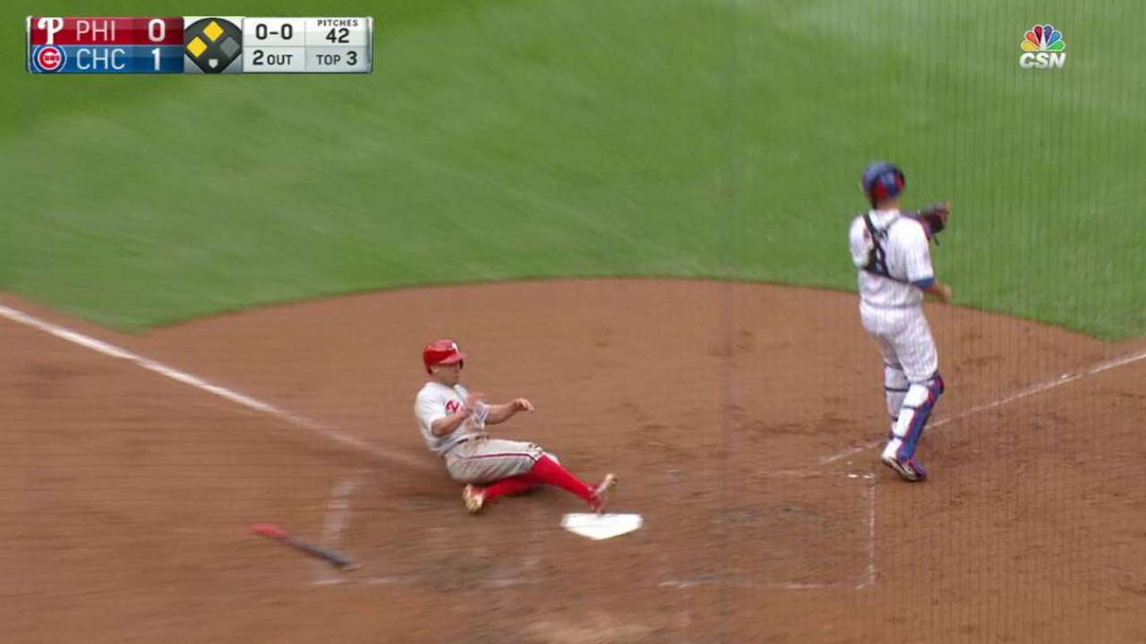 Morgan stung by long ball as Phils fall to Cubs