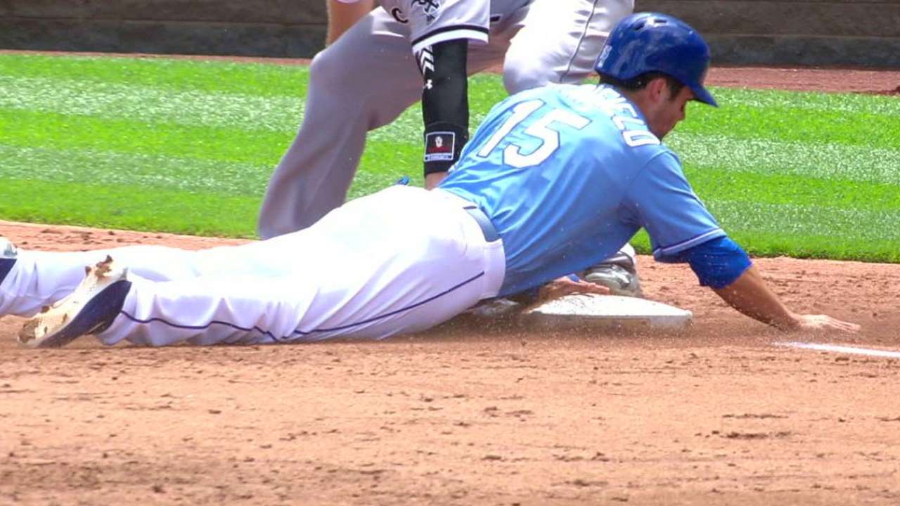 Merrifield's first career steal