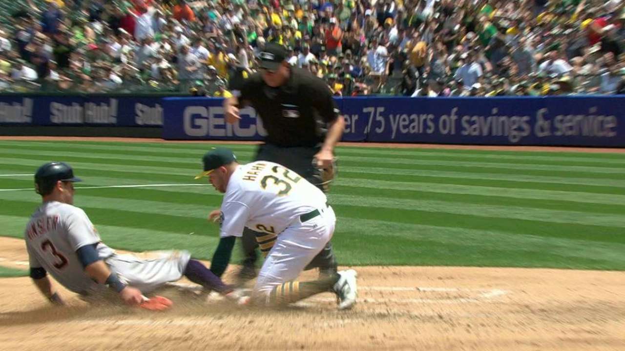 Phegley's throw to home