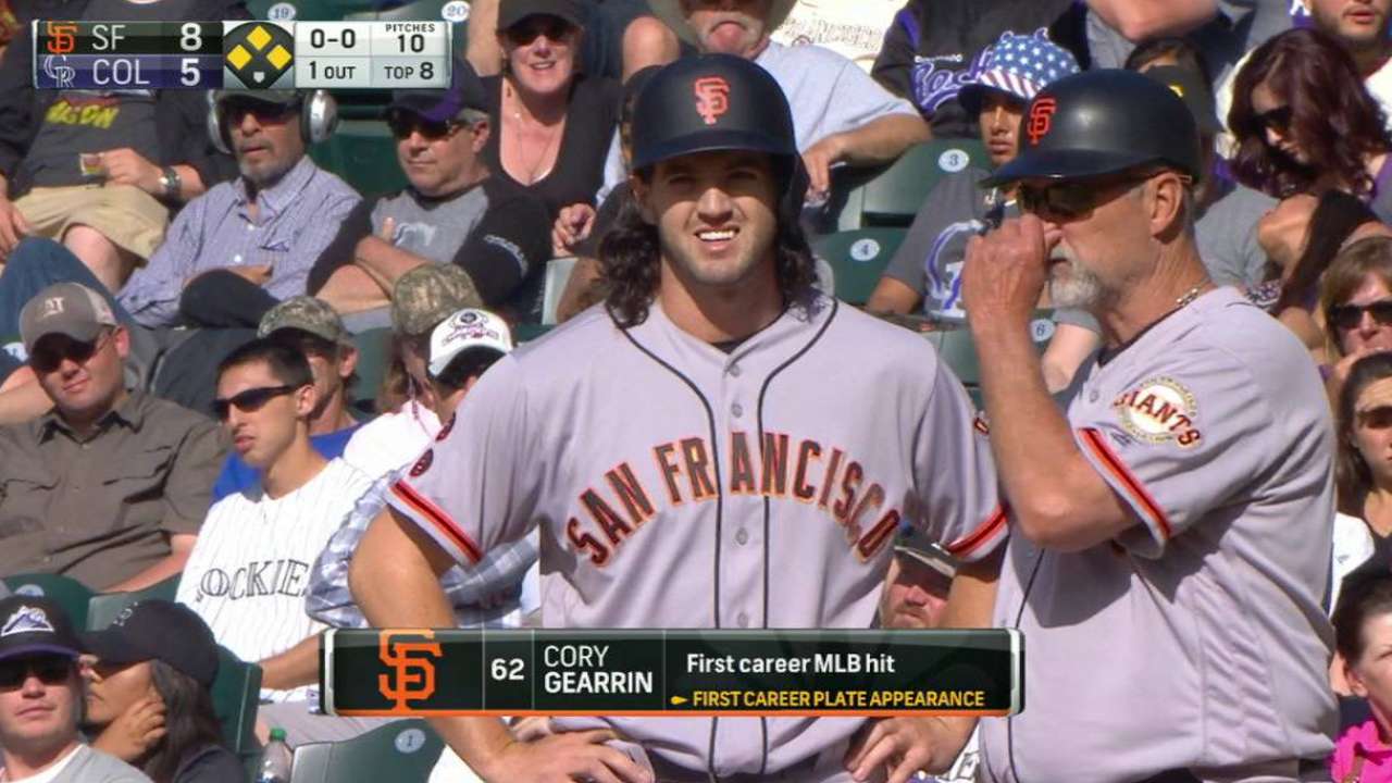 Gearrin's first MLB hit