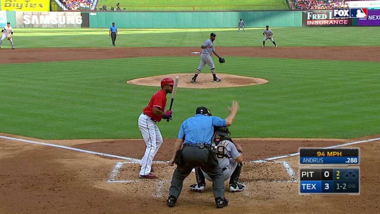 Nicasio catches Andrus looking