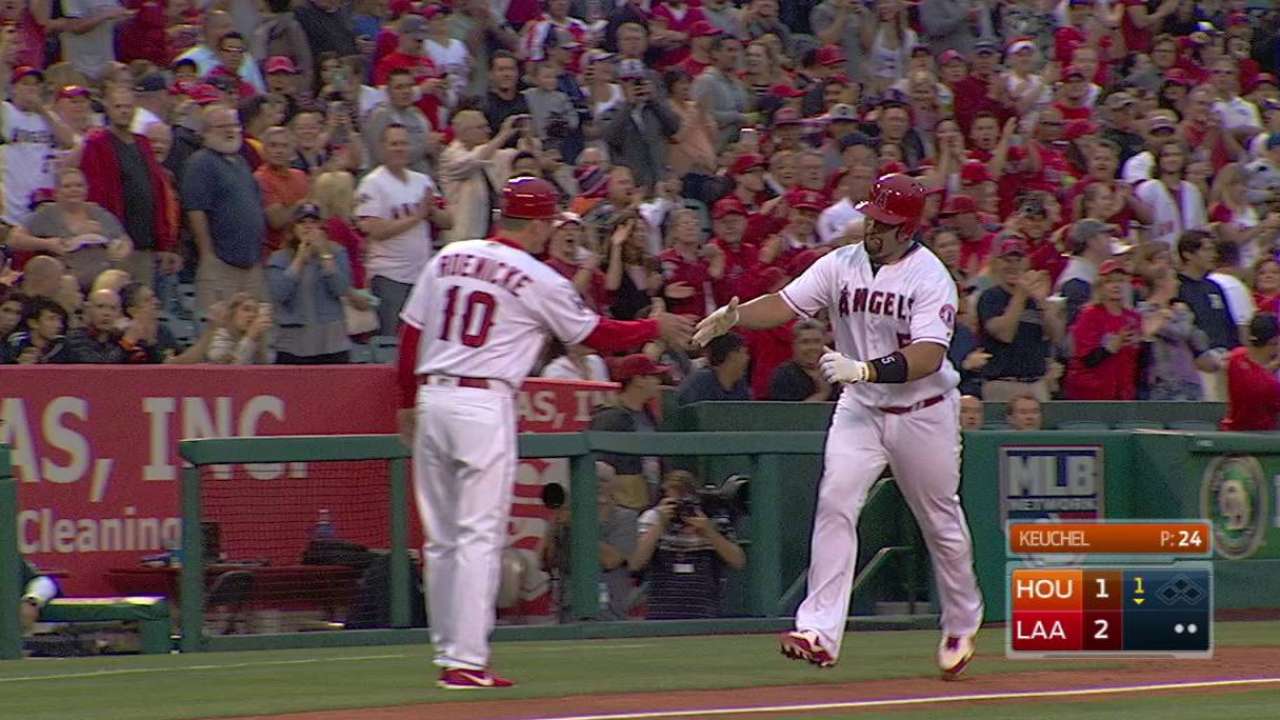 Pujols blasts a solo home run