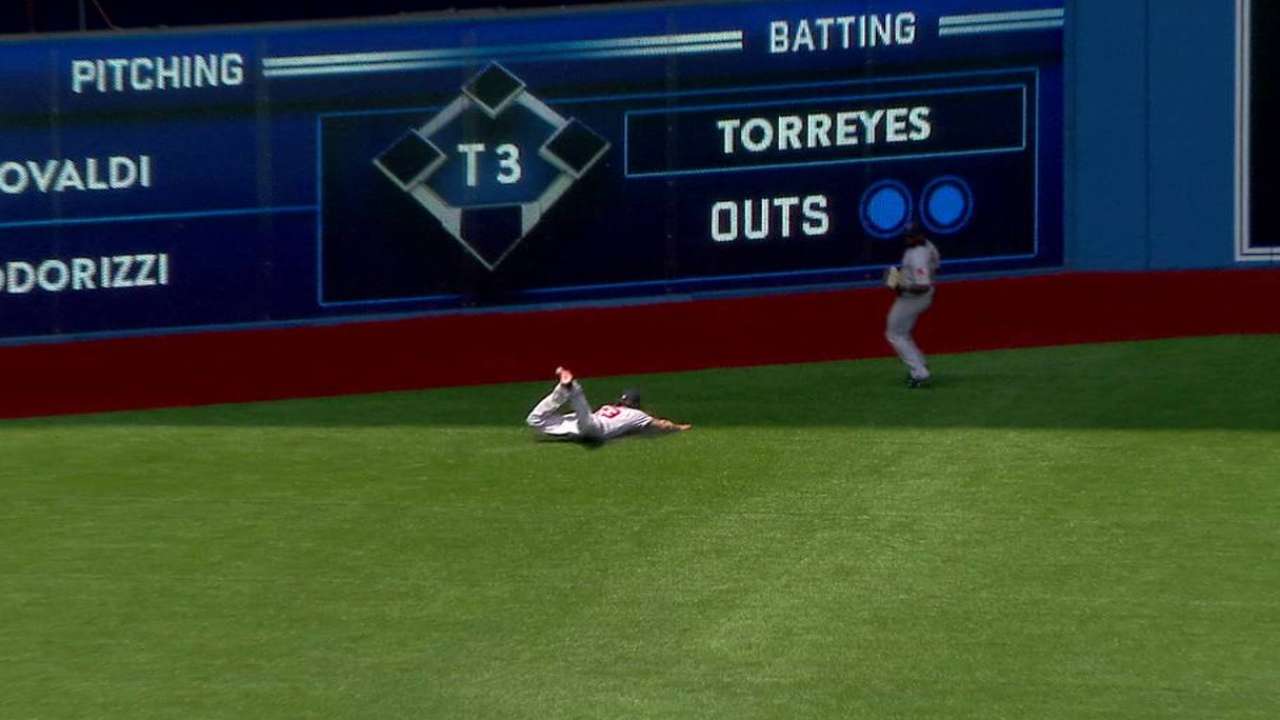 Swihart's diving grab
