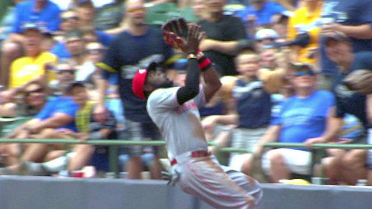 Phillips' catch in foul ground