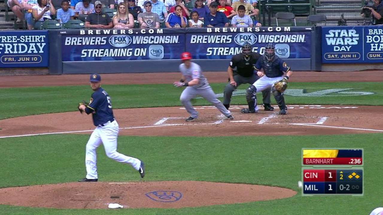 Barnhart grounds into a DP