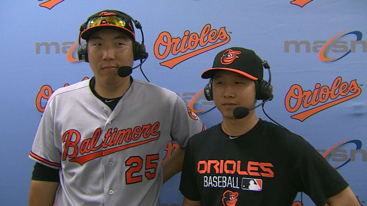 Kim on his first career home run