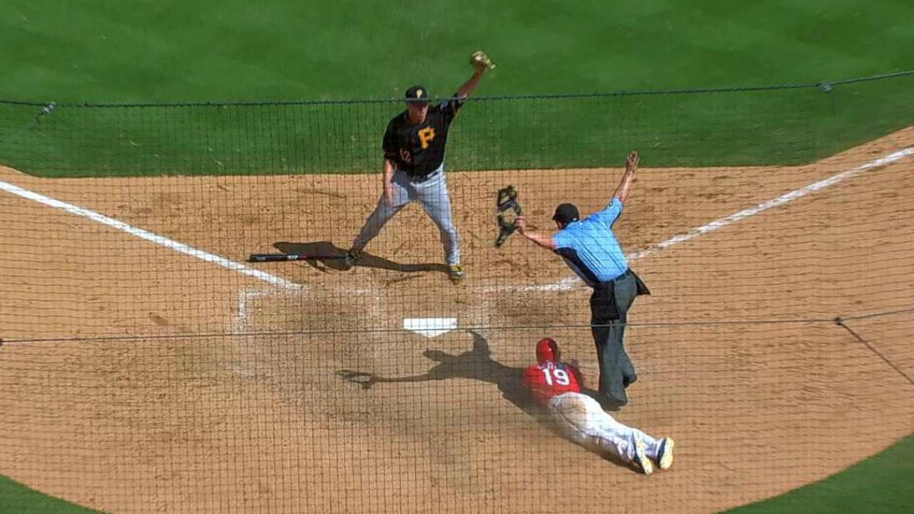 Profar scores on a wild play