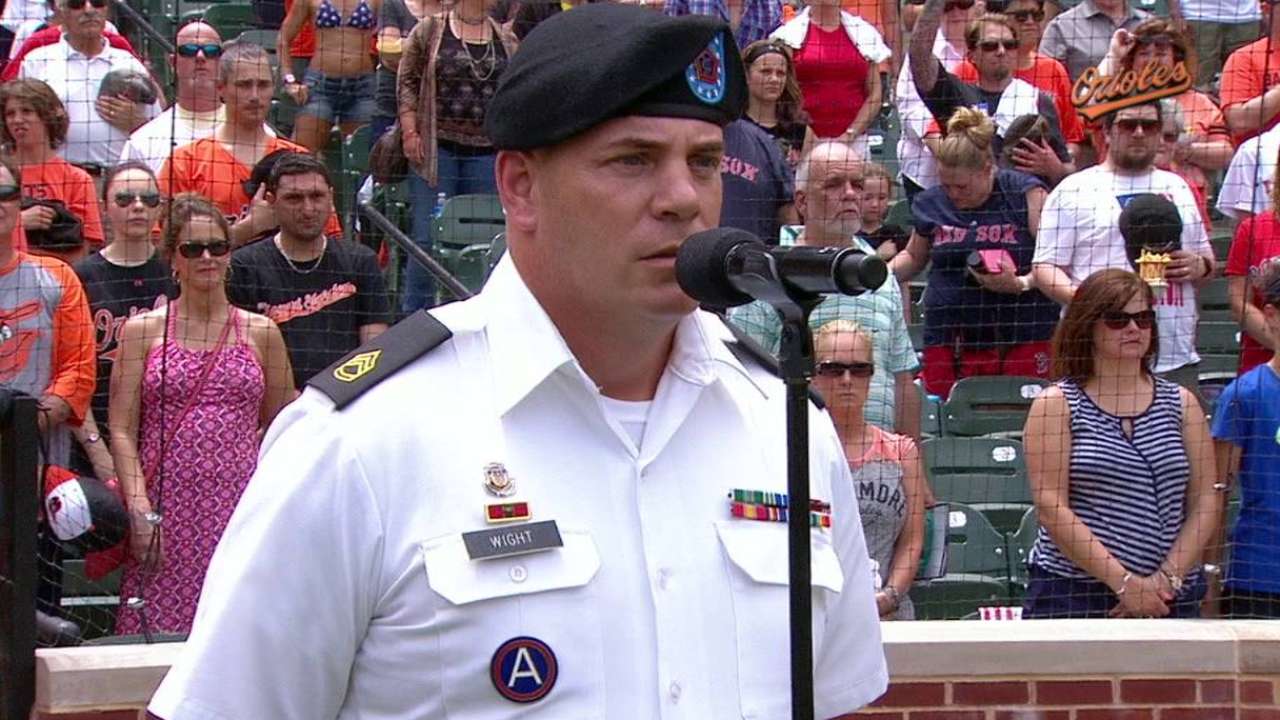 O's mark holiday with special jerseys, ceremony