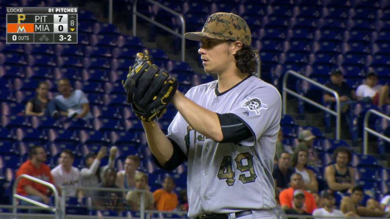Locke retires Ozuna, ends streak