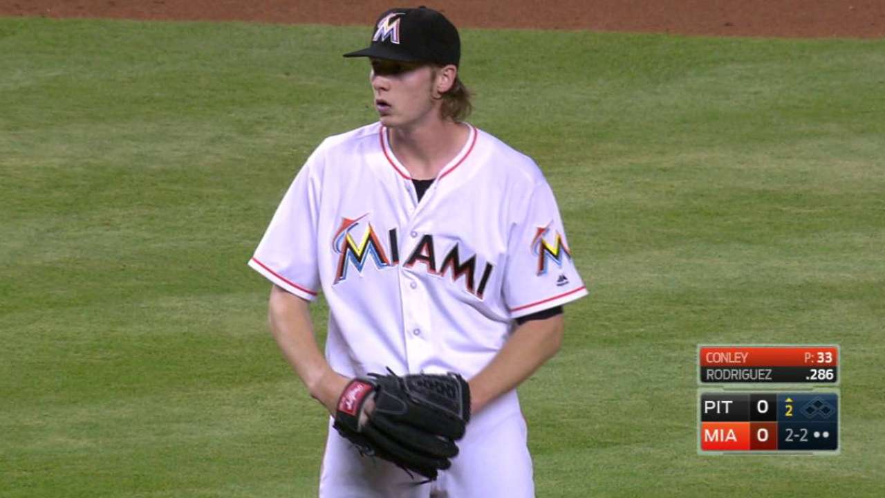 Conley strikes out the side