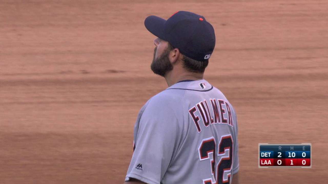 Fulmer loses no-no, but bests Angels in finale