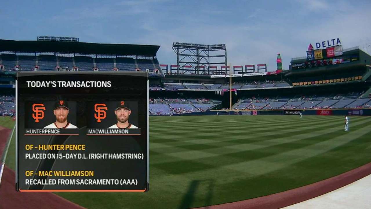Pence lands on DL with hamstring strain