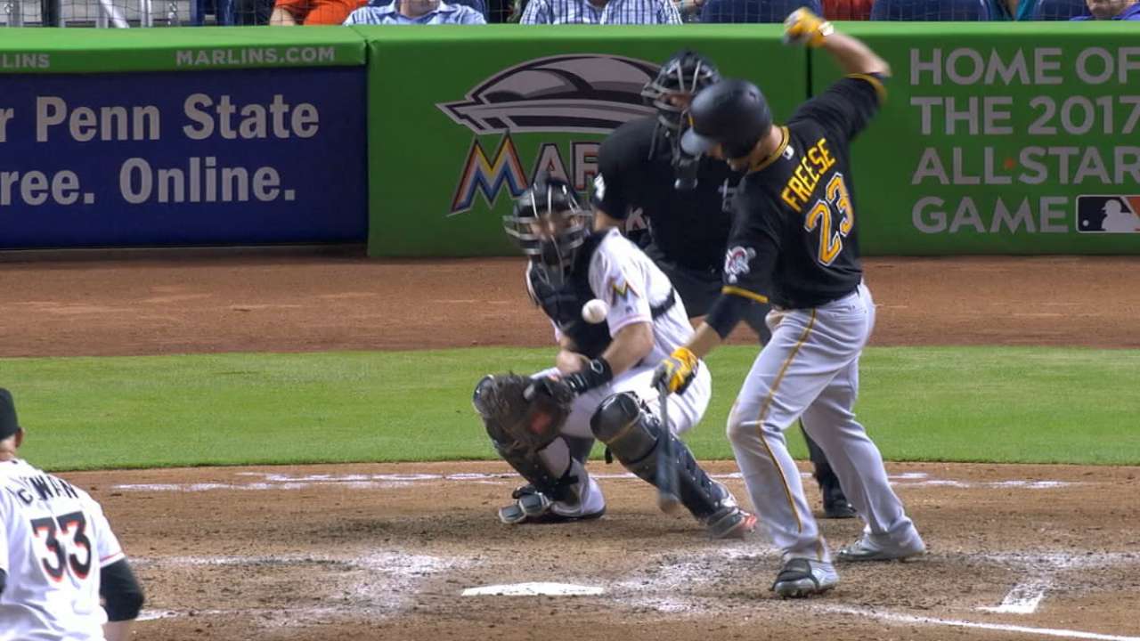 Freese, Cervelli, Mercer sit out after being hit by pitches