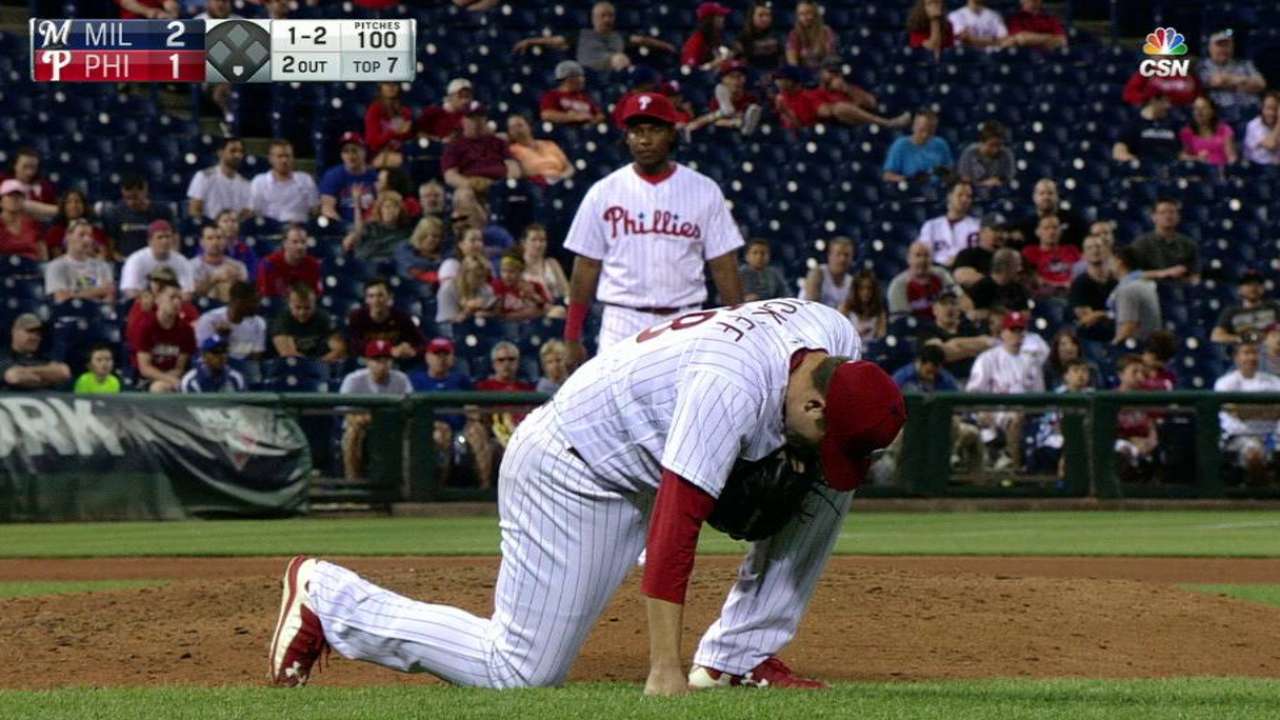 Eickhoff exits game in 7th