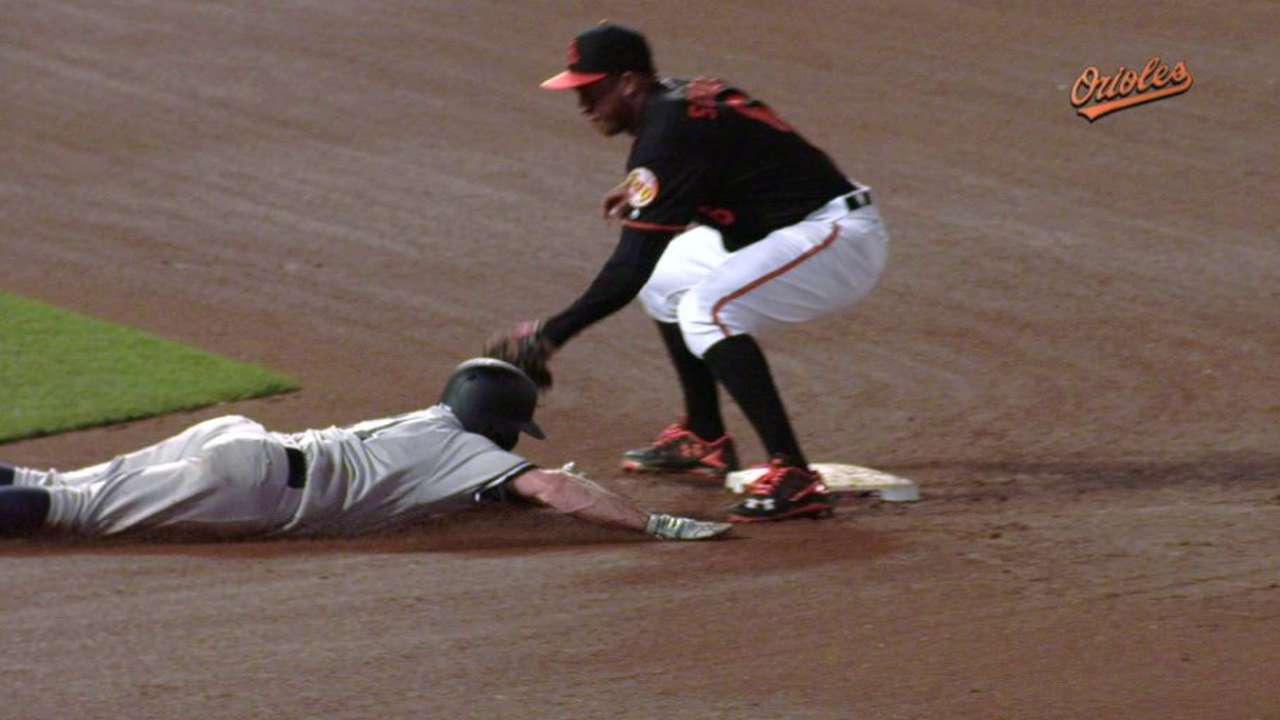 Wieters' perfect throw to second