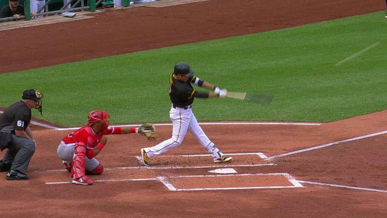 Kang goes deep to center field