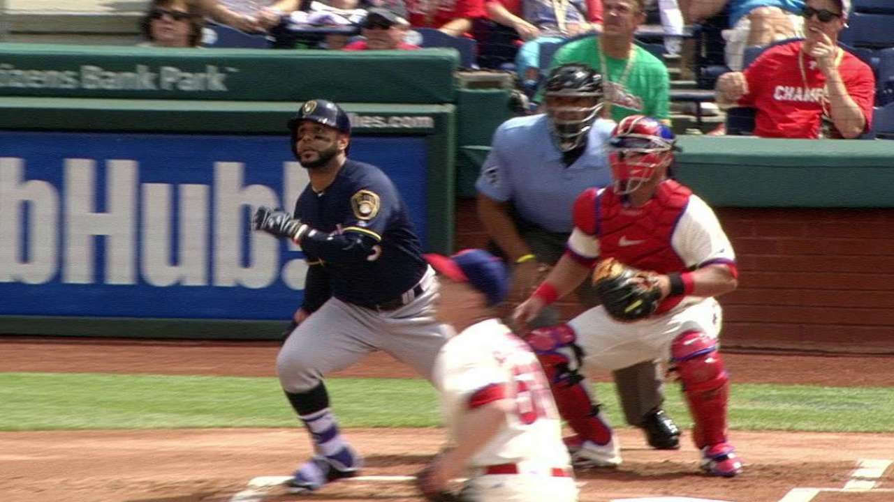 Con jonrones de Santana y Villar, Cerveceros vencen a Filis