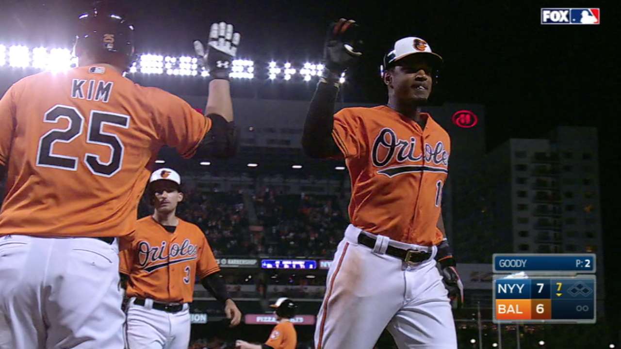 Orioles plate six in the 7th